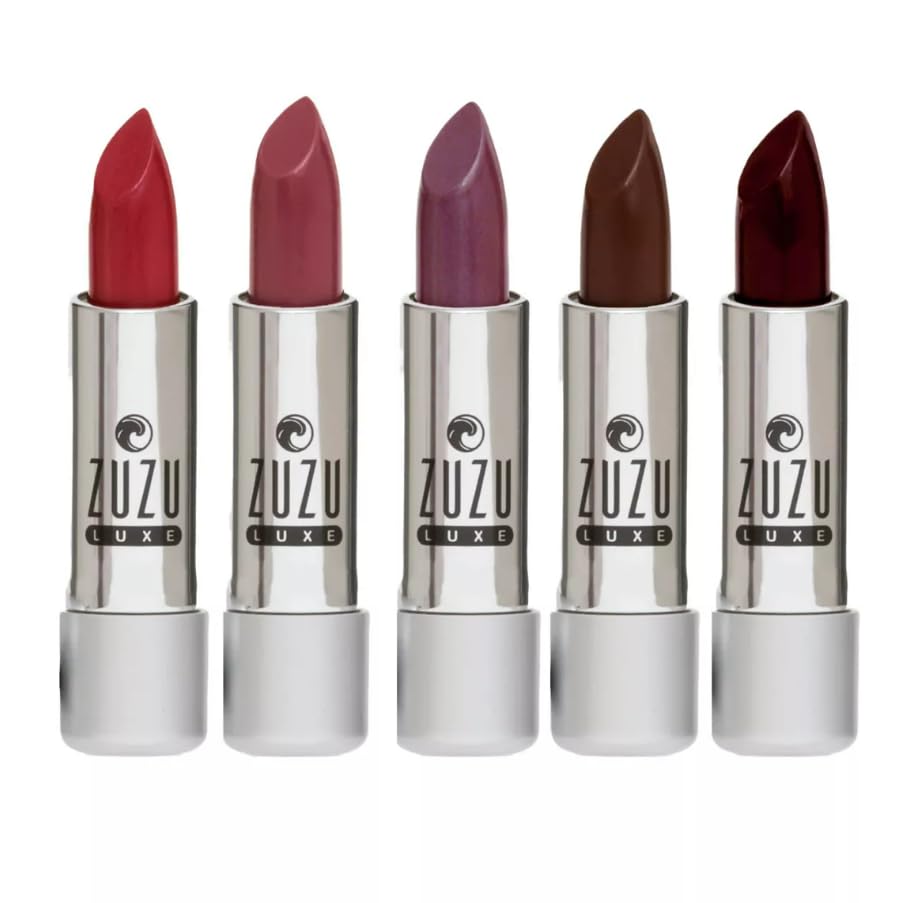 Zuzu Luxe Lip Color Chocolate Cherry wear on lips for bold color
