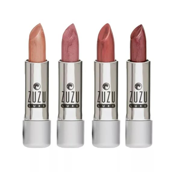 Zuzu Luxe Lipstick Patina packaging shown, emphasizing vegan, cruelty-free appeal.