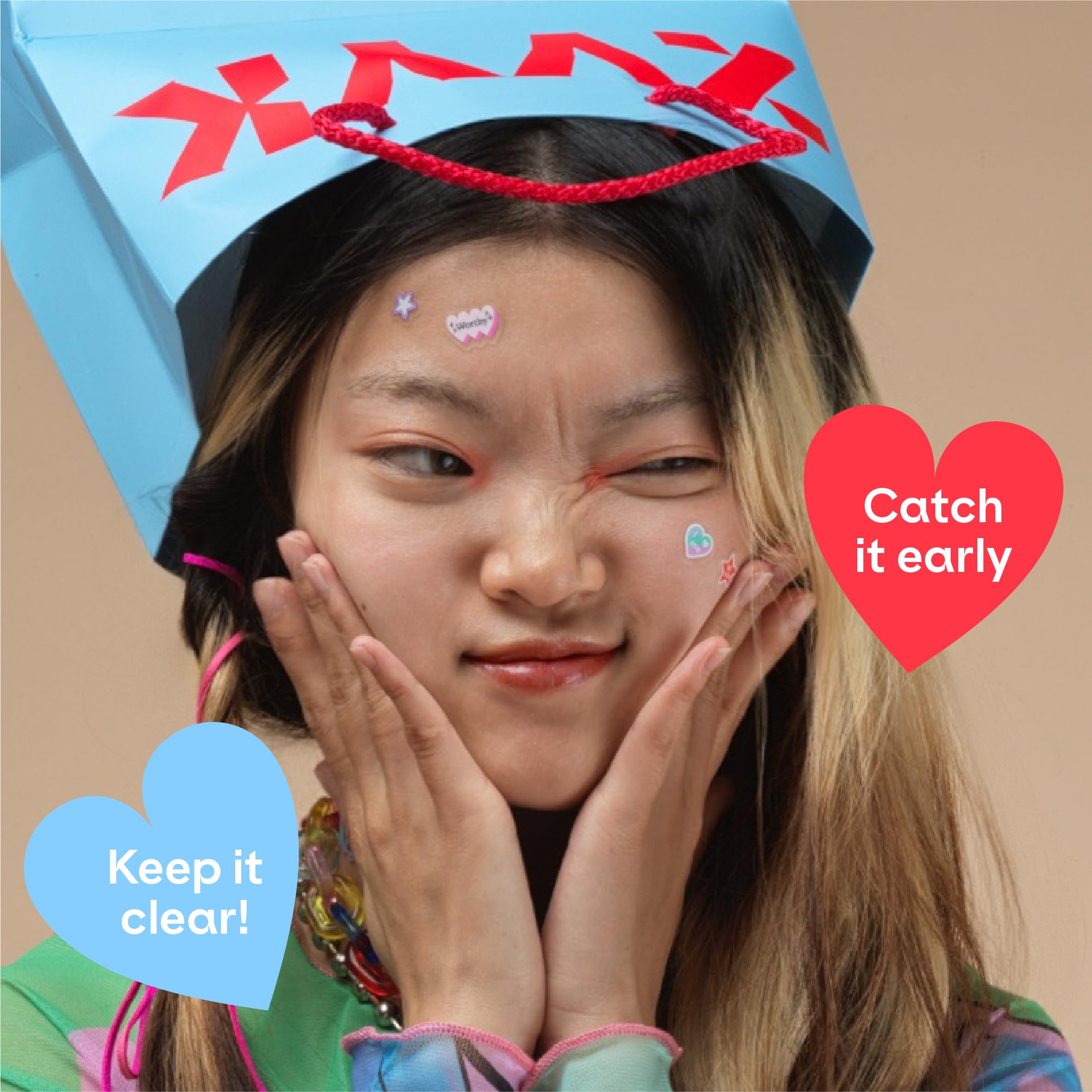 ZVYK pimple patches tea-tree-ingredient visuals convey gentle care benefits