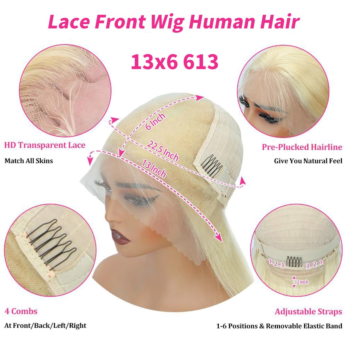 ZWJSH 613 200-density blonde lace-front wig delivers fuller look for confident styling.