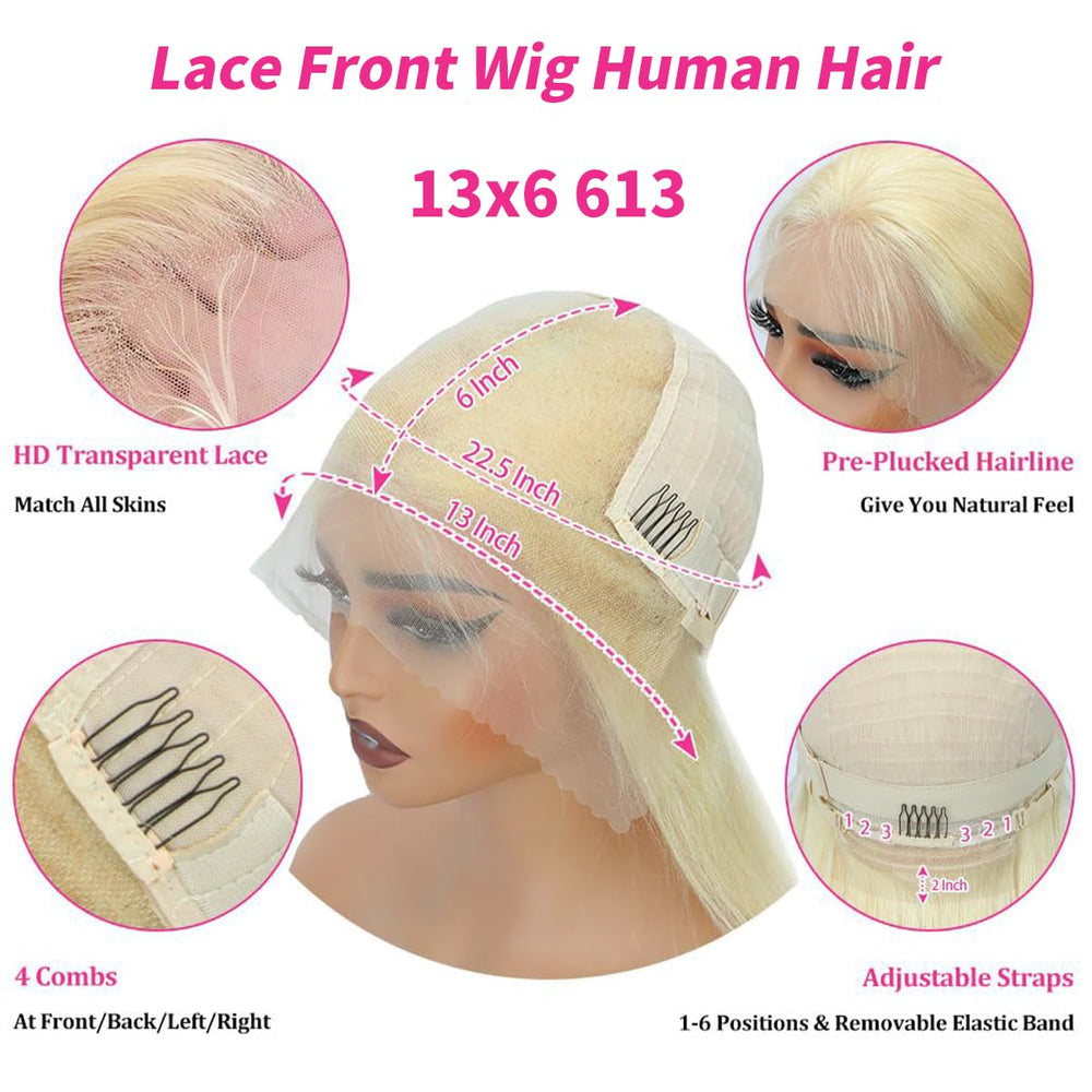 ZWJSH 613 200-density blonde lace-front wig delivers fuller look for confident styling.