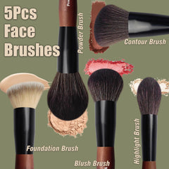 Zylsnice powder brush wood handle for seamless setting