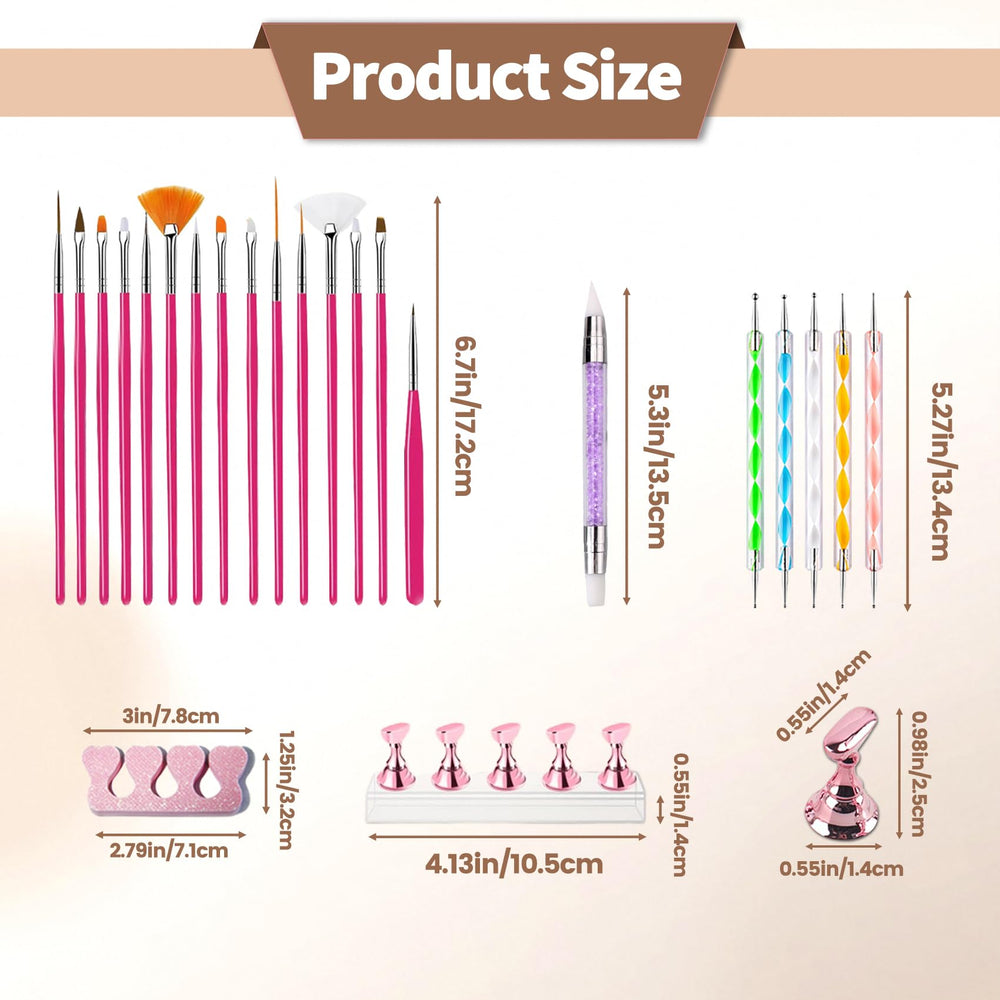 Zyluria nail art supplies kit pink enhances DIY manicures.