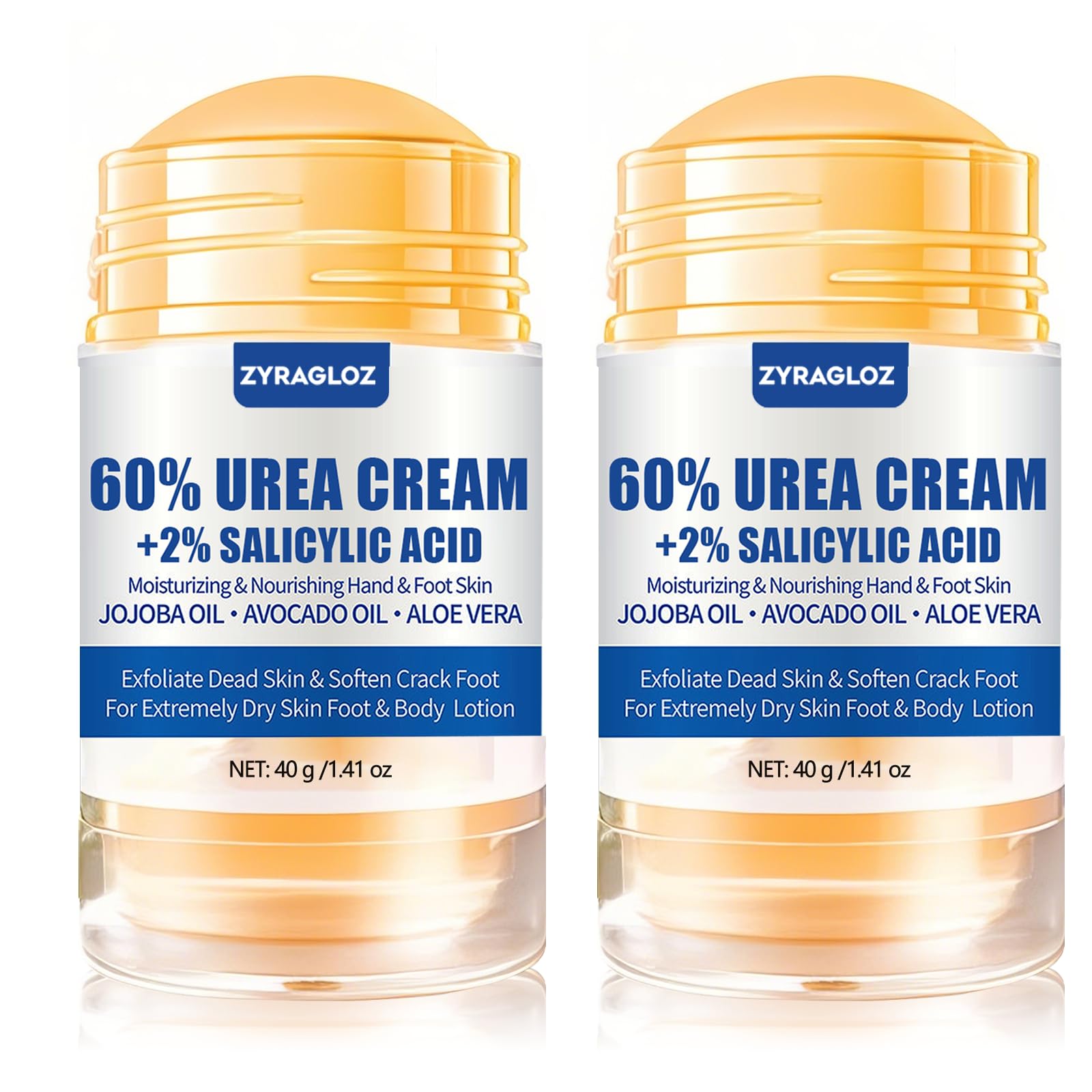 ZyraGloz Urea Cream Stick bottle for maximum strength foot care and quick relief.