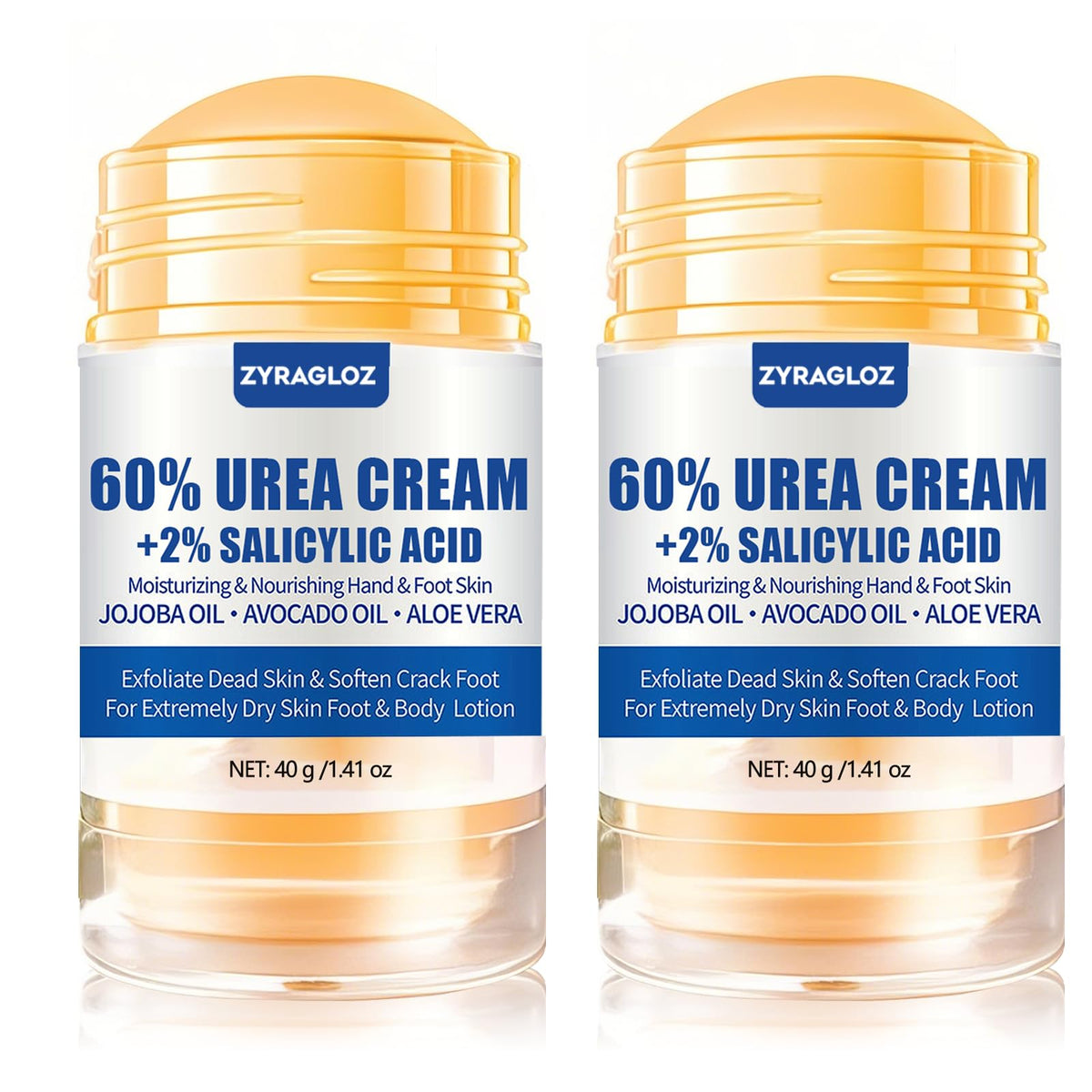 ZyraGloz Urea Cream Stick bottle for maximum strength foot care and quick relief.