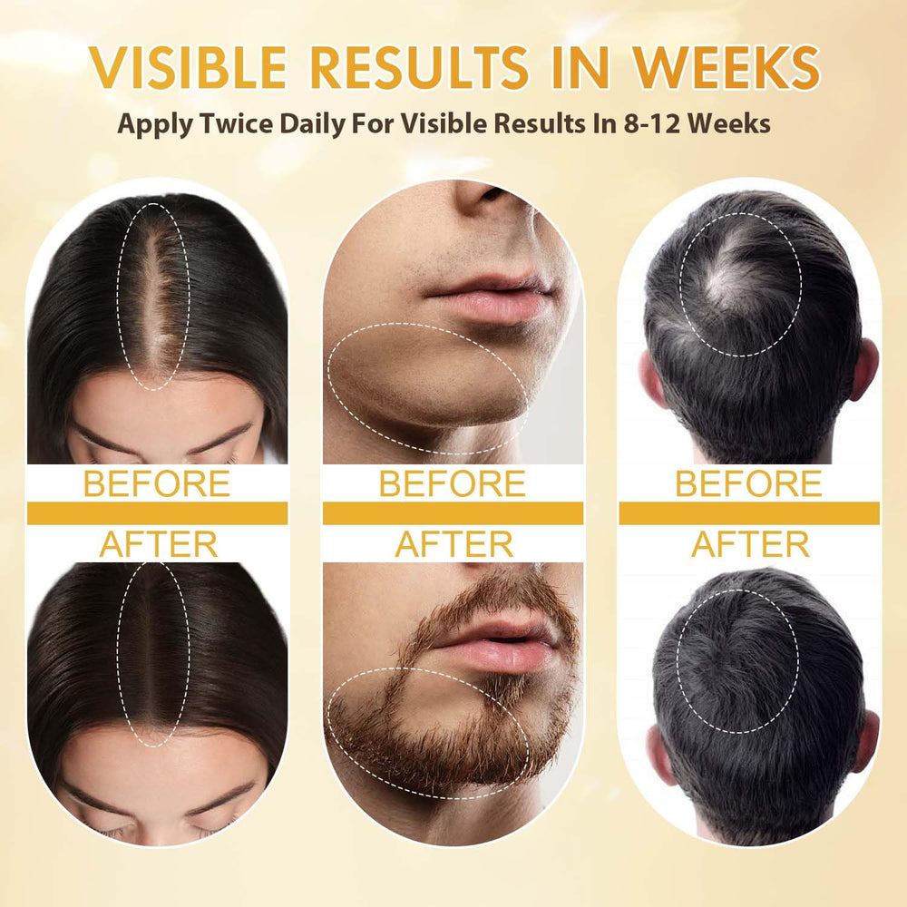 Close-up shows scalp application with quick-drying formula.