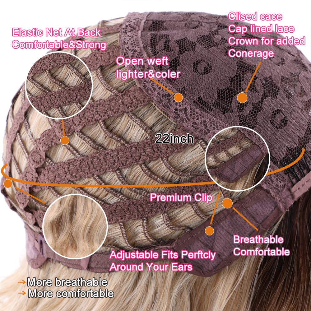 ZYYDSGO Comfortable elastic cap with clips keeps wig in place.