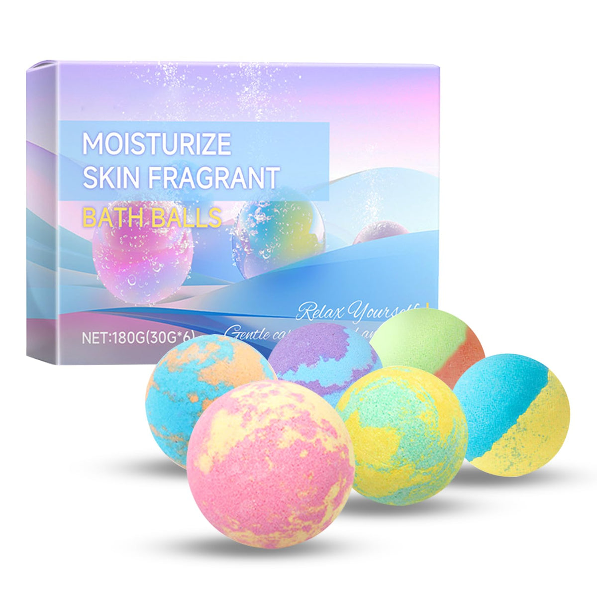 ZZCQzeze 6-piece bubble bath bombs gift set packaging shown for gifting