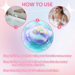 Natural handmade bath bombs dissolving in water by ZZCQzeze