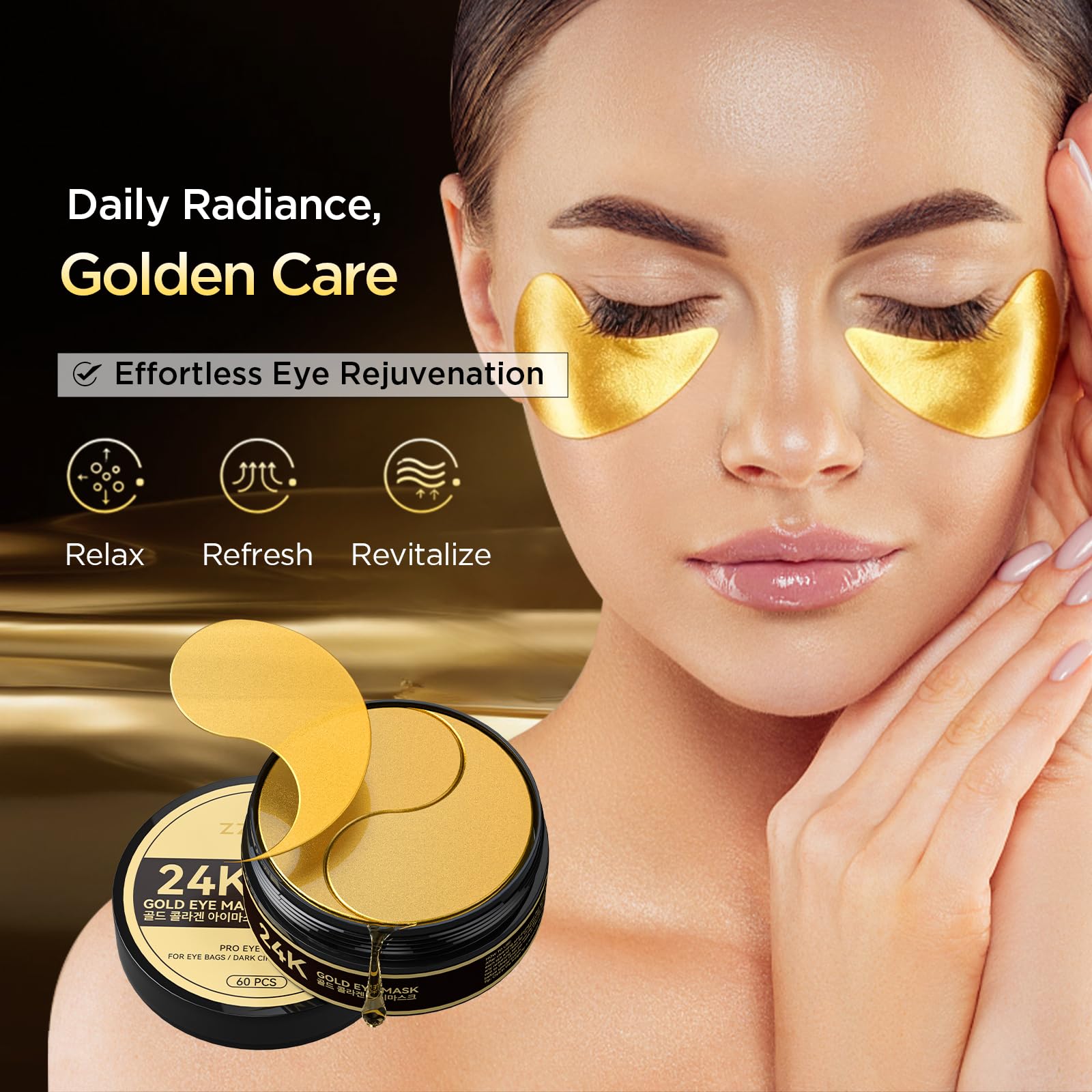 Close-up of ZZILME gel texture for gentle under-eye care.