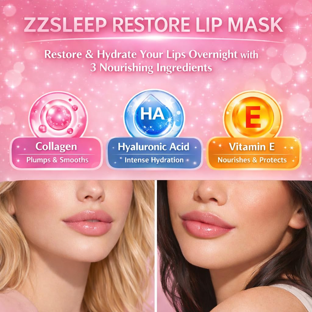 ZZSLEEP Restore Lip Mask close-up shows smooth application for comfortable wear.