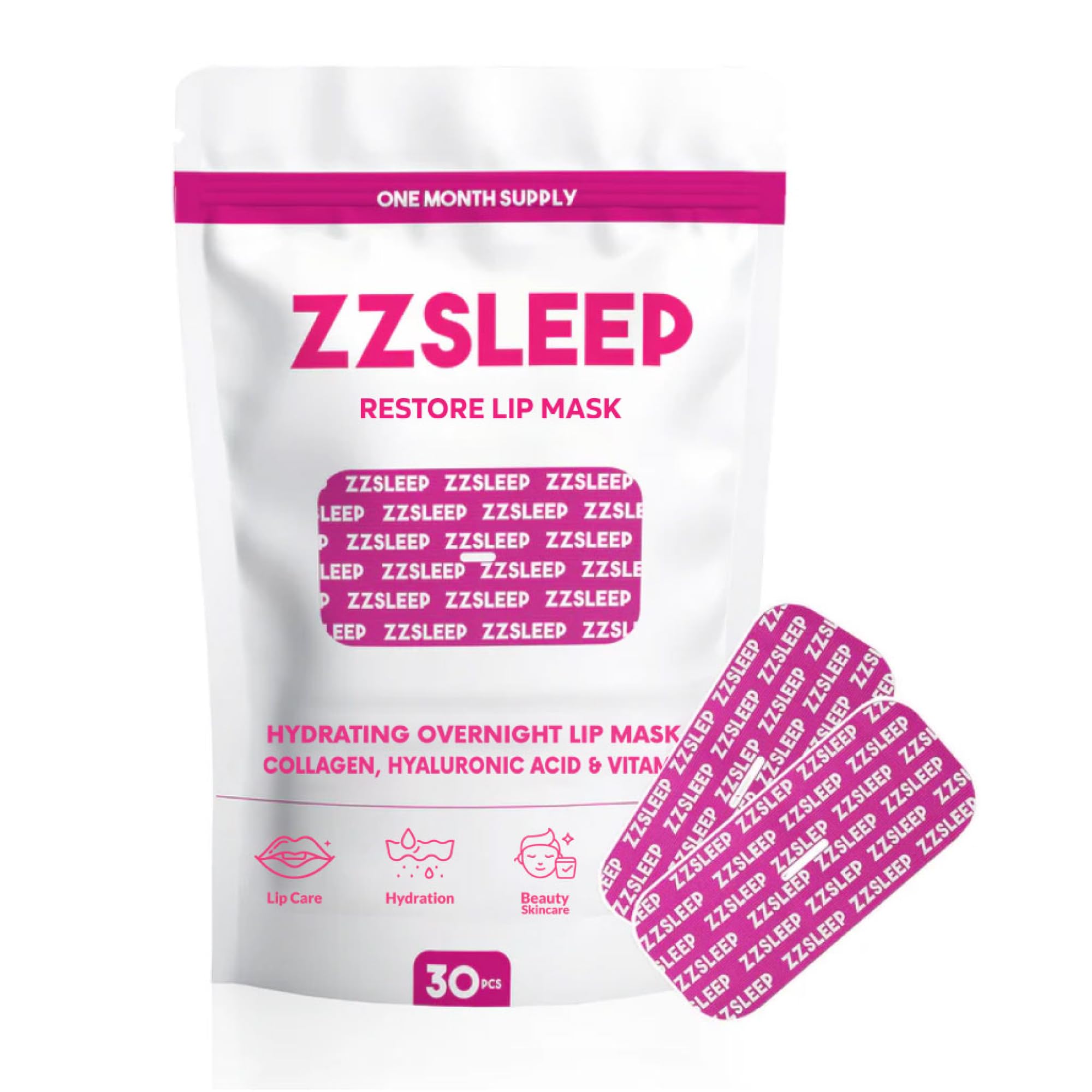 ZZSLEEP Restore Lip Mask overnight patches deliver deep hydration for softer lips.